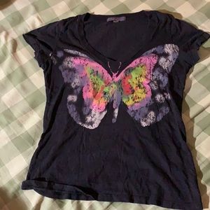 V neck butterfly shirt